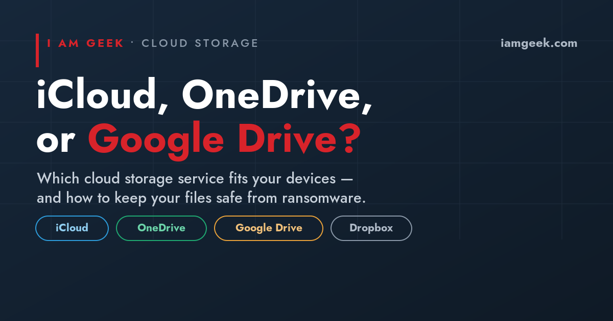 iCloud, OneDrive and Google Drive cloud storage comparison for Apple and Windows users